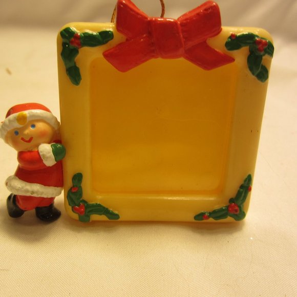 VTG 70'S CHRISTMAS MINI FRAME/ORNAMENT QUITE ADORABLE - Picture 1 of 5